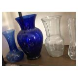 J1 - LOT ASSORTED GLASS VASES (A310)