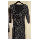 J1 - BLACK LEOPARD PRINT WRAP DRESS (A139)