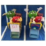J1 - LOT OF TWO M&M ROLLER COASTER TOYS (K63)