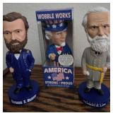 J1 - LOT OF THREE HISTORICAL BOBBLEHEADS (E113)
