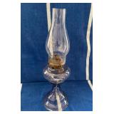 J1 - VINTAGE GLASS OIL LAMP (K32)