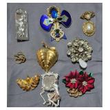 J4 - LOT OF VINTAGE JEWELRY BROOCHES PINS (L43)