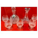 J4 - LOT OF CRYSTAL DECANTERS AND GLASSES