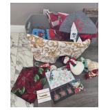 J4 - ASSORTED HOLIDAY DCOR AND TEXTILES LOT