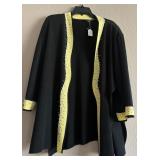 J4 - MING WANG BLACK CARDIGAN WITH YELLOW TRIM