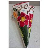 J4 - DECORATIVE CONE VASE WITH FLORAL DESIGN