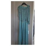 J4 - BEADED FORMAL GOWN SEAFOAM (L119)