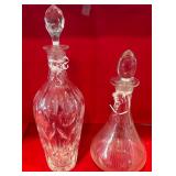 J4 - TWO CRYSTAL DECANTERS WITH STOPPERS (K26)