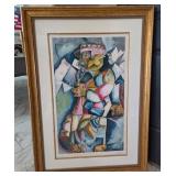 J4 - FRAMED ABSTRACT PRINT SIGNED NECHITA