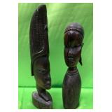 SW - TWO CARVED WOODEN HEADS (Z29)