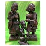 SW - THREE HAND CARVED TRIBAL STATUETTES (Z33)
