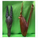 SW - TWO PIECES CARVED WOOD WALL DECOR (Z10)