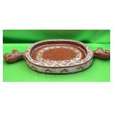 SW - HAND-CARVED WOODEN DECORATIVE TRAY (GHANA)
