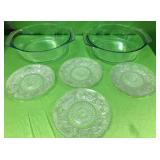 11 - VINTAGE GLASS SERVING BOWLS AND PLATES(Z75)