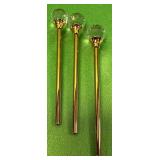 11 - LOT OF THREE BRASS WANDS (Z64)