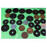 11 - VINTAGE CARVED STONE "COIN" MEDALLIONS (Z84)