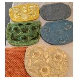 N1 - LOT OF SIX EMBROIDERED FABRIC POUCHES (A250)