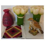 N1 - TULIPS CANDLES, FIGURINE, SMALL MAT (L46)