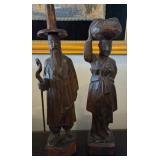 N1 - PAIR OF WOODEN CARVED FIGURINES (L5)