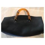 N1 - BLACK HANDBAG WITH TORTOISE HANDLES (A251)