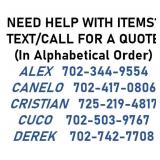 NEED HELP WITH ITEMS? DELIVERY OPTIONS