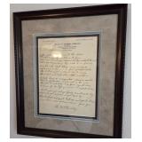N1 - VINTAGE HANDWRITTEN CORRESPONDENCE FRAMED
