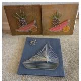 N1 - LOT OF STRING ART WALL DECOR PIECES (L52)