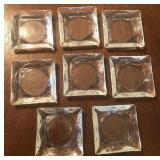 N1 - LOT OF 8 GLASS ASHTRAYS (A32)