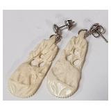722 -VINTAGE BONE EARRINGS POSTED(78)