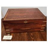 11 - VINTAGE CARVED WOOD JEWELRY BOX (K8)