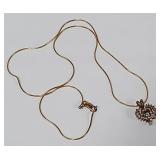 722 - GOLD COLORED STERLING NECKLACE W/PENDANT(48)
