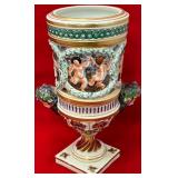 722 - VINTAGE CAPODIMONTE PORCELAIN VASE 9"T