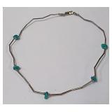 722 - SILVER NECKLACE W/STONES(95)