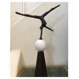 722 - BRONZE ART DECO ACROBAT SCULPTURE (A135)