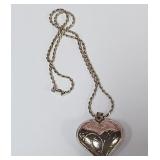 722 STERLING NECKLACE W/HEART SHAPED PENDANT(33)