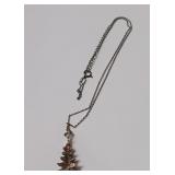 722 -STERLING NECKLACE W/TRE PENDANT(107)