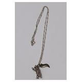 722 -STERLING NECKLACE W/CREATURE PENDANT(113)