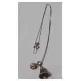 722 -NECKLACE WITH STERLING BELL PENDANT(109)