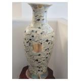 W - HAND-PAINTED PORCELAIN VASE 24"T (H8)