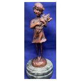 722 - S. BOGARD SCULPTURE OF GIRL 10"T (K68)