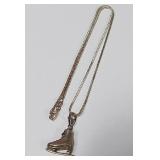 722 - SILEVR NECKLACE W/SKATE PENDANT(39)