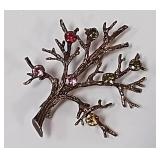 722 - STERLING TREE BROOCH/W JEWELS(84)