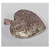 722 - VINTAGE STERLING HEART SHAPED PENDANT(28)