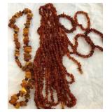 722 - POLISHED STONES NECKLACE, BRACELETS (A98)