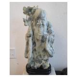 W - CARVED JADE SCULPTURE OF SHOU LAO 22"T (K123)