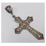 722 -DIAMOND/STERLING CROSS PENDANT(23)