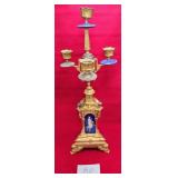 11 - ANTIQUE GILT PORCELAIN CANDELABRA (K11)