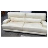 11 - WHITE 2 CUSHION LEATHER COUCH