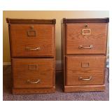 12 - TWO VINATGE WOODEN OFFICE FILE CABINETS 28"