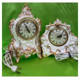 11 - TWO VINTAGE PORCELAIN CLOCKS (E111)